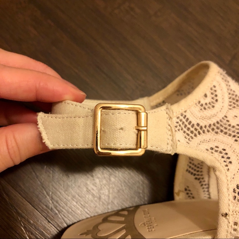 Fergalicious Off-white Lace Wedge Sandals - Picture 12 of 14